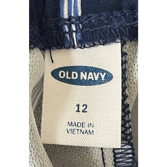 Old Navy Womens High Rise Straight Leg Pant Flat Front Blue White Stripes Sz 12 - Picture 6 of 6